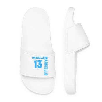 Marseille football, supporteurs de Marseille - Claquettes Femme - blanc - Devant