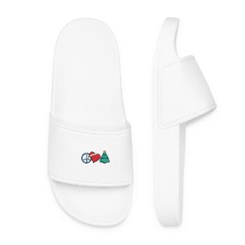 Christmas Christmas Xmas Peace Heart - Women’s Pool Sliders - white - Front
