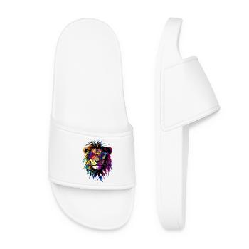 Lion Grand Chat Crinière de Lion Les Lions Amour Lions Sauvages - Claquettes Femme - blanc - Devant