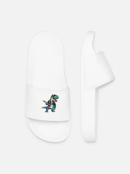 Dinosaure avec guitare pour musiciens - Claquettes Femme - blanc