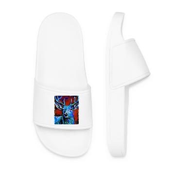 Deer Portrait - Women’s Pool Sliders - white - Front