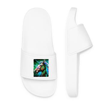 Unicorn Portrait - Women’s Pool Sliders - white - Front