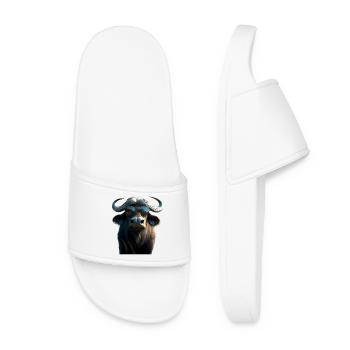 Buffle du Cap Buffalo Safari Buffle d’Afrique - Claquettes Femme - blanc - Devant