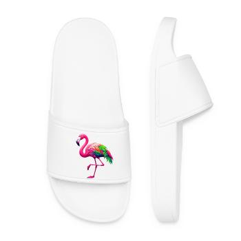 Flamingo - Frauen Badelatschen - Weiß - Vorne