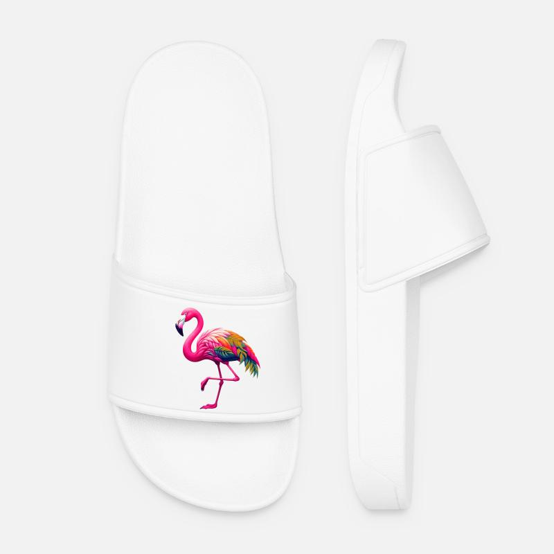 Flamingo - Frauen Badelatschen - Weiß