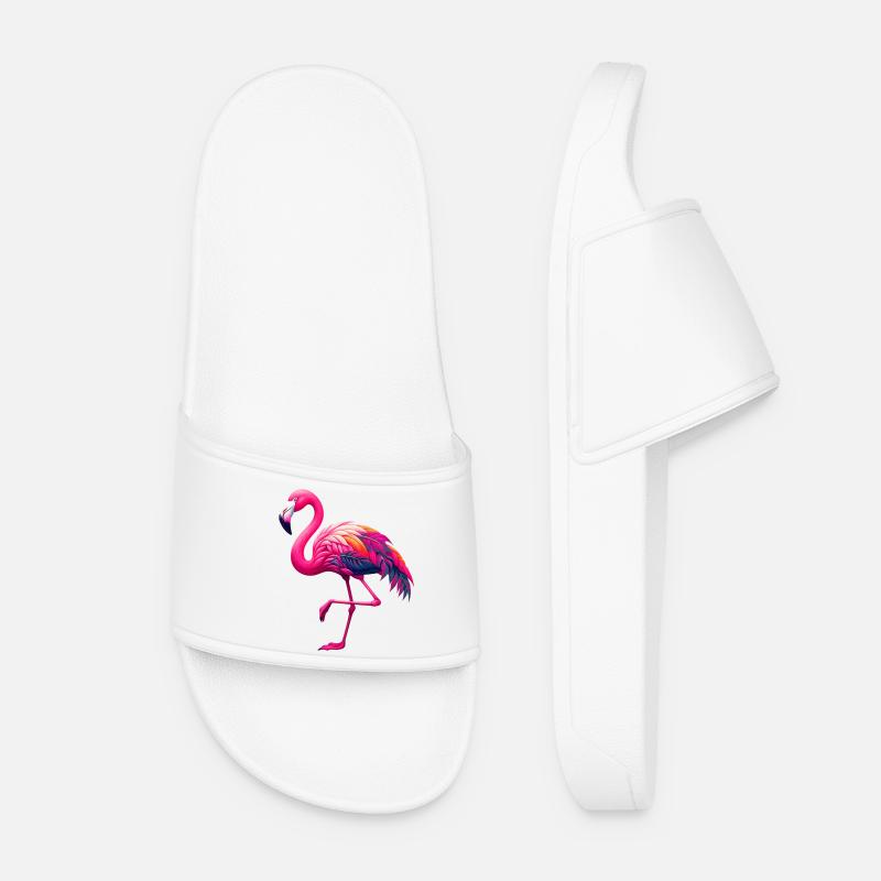 Flamingo - Frauen Badelatschen - Weiß