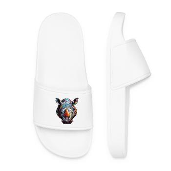 Rhino Portrait - Women’s Pool Sliders - white - Front