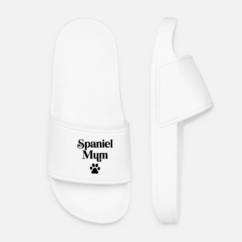 Spaniel Mum - Women’s Pool Sliders - white
