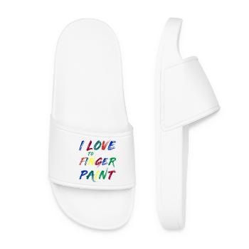 I'M PAINT - I Love to Finger Paint – Finger Paints - Women’s Pool Sliders - white - Front