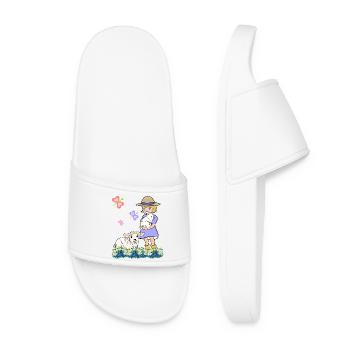 Enfants Enfant Fille Mouton Mouton Agneau Pâques - Claquettes Femme - blanc - Devant