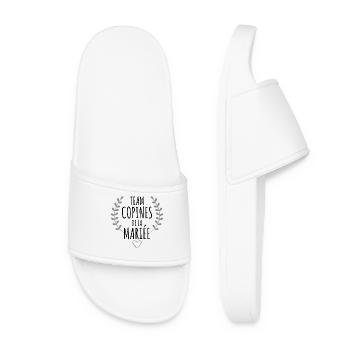 Team Copines Mariée EVJF Bride équipe Jeune Fille - Claquettes Femme - blanc - Devant