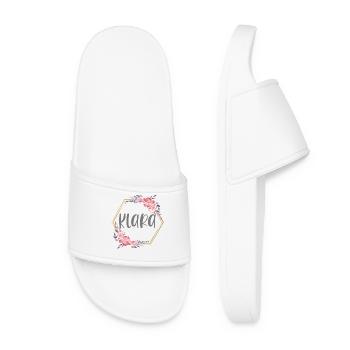Klara Girl Name Personalized Gift - Women’s Pool Sliders - white - Front
