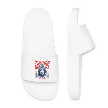 Monkey Grooves Shirt: Dance Up; stay Ecstatic! - Women’s Pool Sliders - white - Front