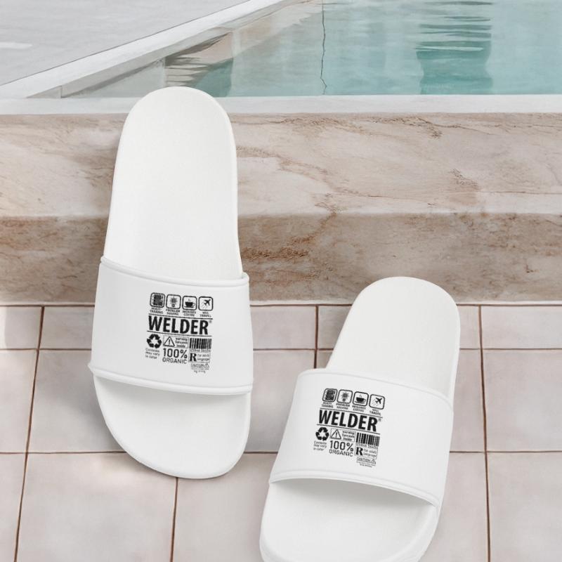 Welder multi tasking problem solving requires Frauen Badelatschen