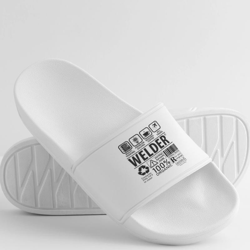 Welder multi tasking problem solving requires Frauen Badelatschen