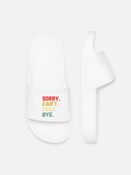 Playful Can’t Dogs Bye Design - Women’s Pool Sliders - white