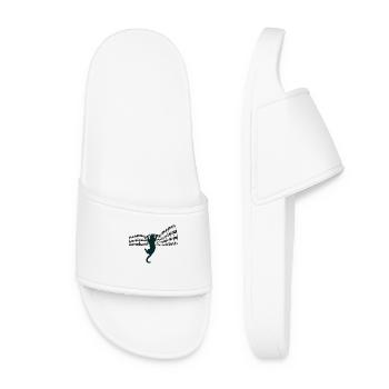 Musical cat climbs on sheet music sheet music - Women’s Pool Sliders - white - Front