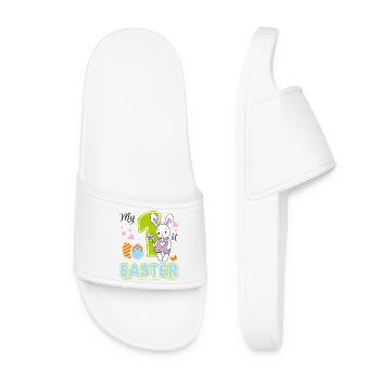 Mein erstes Osterfest. Niedliches Design mit Baby-Hase - Frauen Badelatschen - Weiß - Vorne