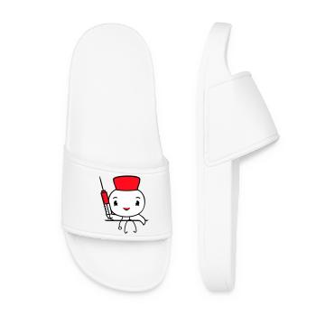 Duck Nurse Doctor Syringe Hospital Cute - Women’s Pool Sliders - white - Front