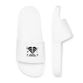Heart: Offline – Glitch Corrupt Heart Connection - Women’s Pool Sliders - white - Front