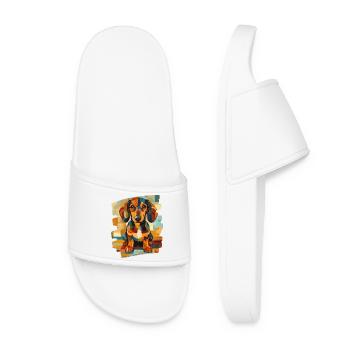 Dackel Dachshund - Frauen Badelatschen - Weiß - Vorne