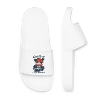 Cool Grandpas Driving Convertible Retro Grandpa - Women’s Pool Sliders - white - Front