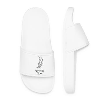 Serenity Now Saying Quote Branch Rest - Women’s Pool Sliders - white - Front