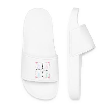 Elegant fashion silhouettes – fashion art in the floral - Women’s Pool Sliders - white - Front