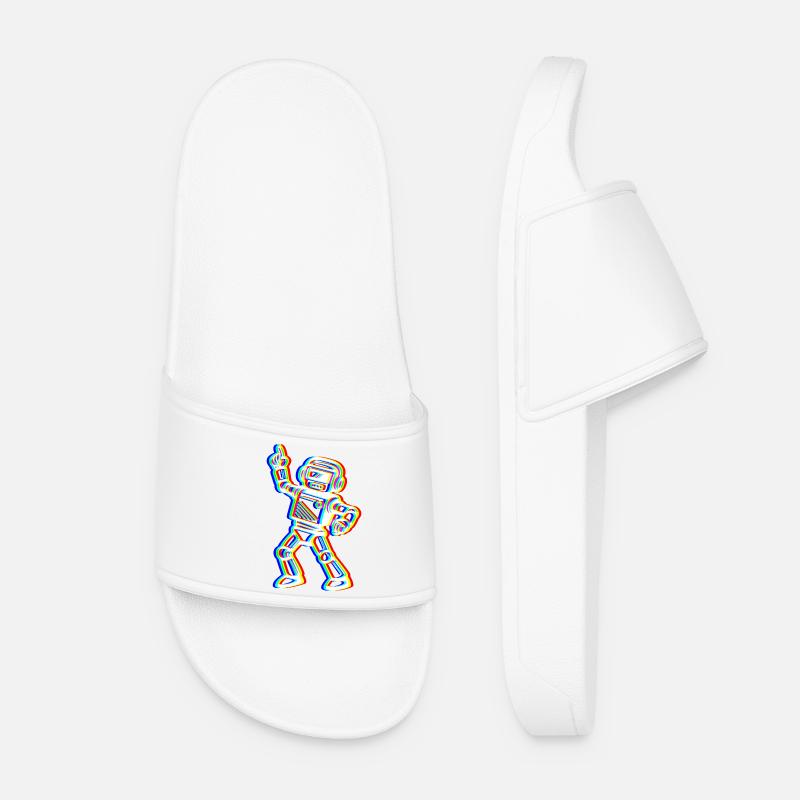 Glitch Bot – Your Beat! - Women’s Pool Sliders - white