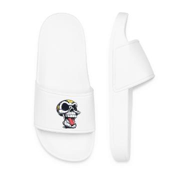 Skull with tongue – cheeky skull - Women’s Pool Sliders - white - Front