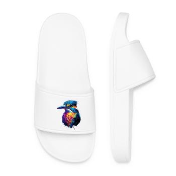 Martin-pêcheur Martin-pêcheur Oiseau mignon Martin-pêcheur Kingfisher - Claquettes Femme - blanc - Devant