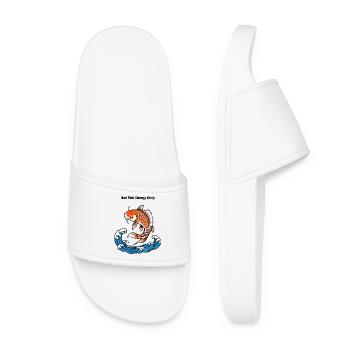Koi Fish Saying - Women’s Pool Sliders - white - Front