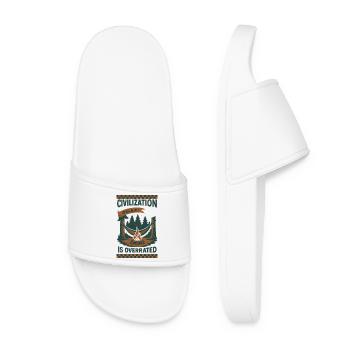 Prepper Survival Bushcrafting Civilization - Women’s Pool Sliders - white - Front
