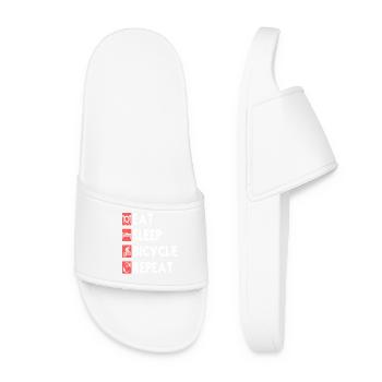 Manger dormir pédaler répéter le mode de vie à vélo - Claquettes Femme - blanc - Devant