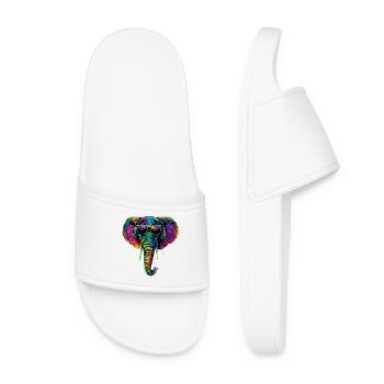 Trompe d’éléphant Afrique Safari Wilderness Éléphant - Claquettes Femme - blanc - Devant