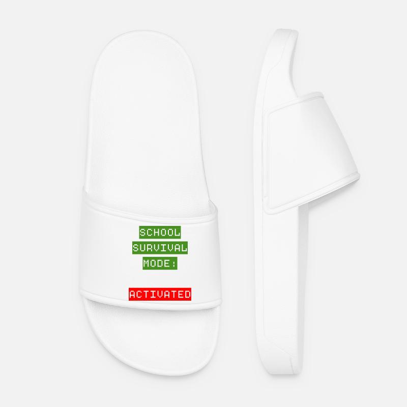 School Survival Mode: Activated - Women’s Pool Sliders - white