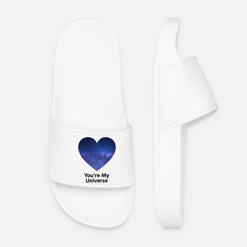 Starry Sky Heart University Design - Women’s Pool Sliders - white