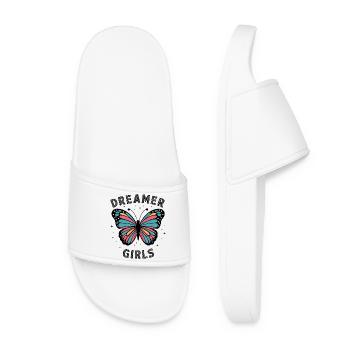 Bright Colorful Butterfly - Women’s Pool Sliders - white - Front