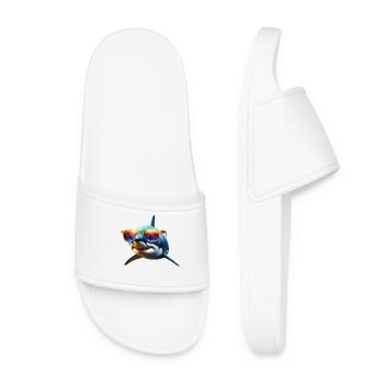 Shark Shark Tiger Shark Diver Cute Sharks Great White Shark - Women’s Pool Sliders - white - Front