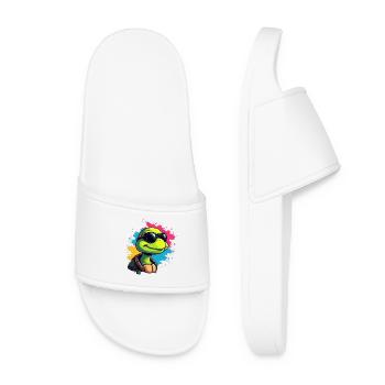 Lässige Turtle mit Sonnenbrille - Frauen Badelatschen - Weiß - Vorne