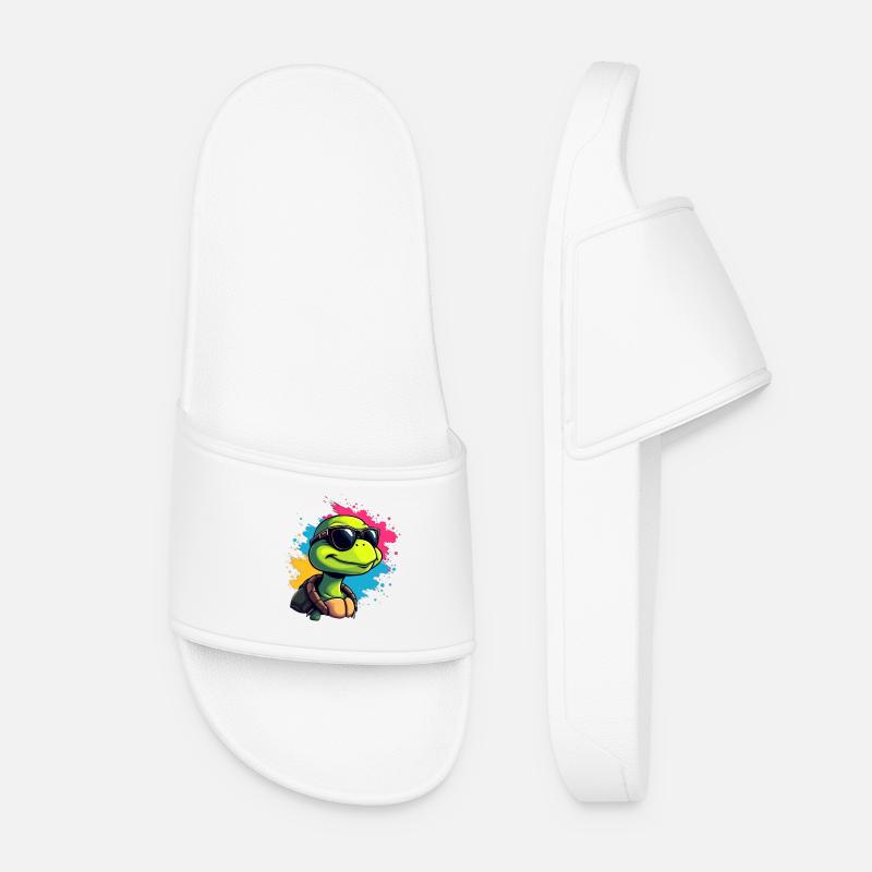 Lässige Turtle mit Sonnenbrille - Frauen Badelatschen - Weiß