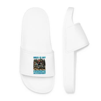 Mud Racing Mud Is My Favorite Accessory Motorsport - Women’s Pool Sliders - white - Front