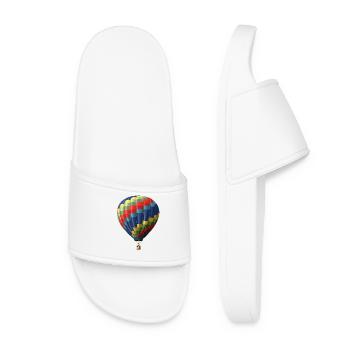 Colorful hot air balloon with color pattern - Women’s Pool Sliders - white - Front