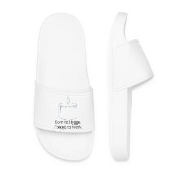 Born to Hygge Candle Illustration - Women’s Pool Sliders - white - Front