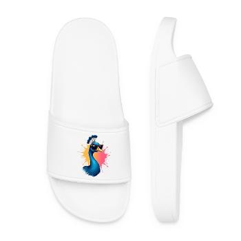 Cool influencer peacock with sunglasses - Women’s Pool Sliders - white - Front