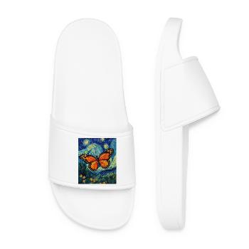 Papillon étoilé style Van Gogh - Claquettes Femme - blanc - Devant