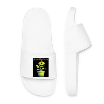 Futuristic plant with monster eyes - Women’s Pool Sliders - white - Front