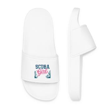 Scuba Girl Tauch-Design - Frauen Badelatschen - Weiß - Vorne