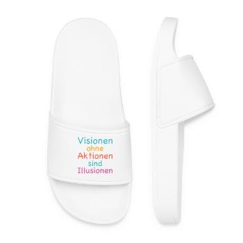 Visions without action are illusions - Women’s Pool Sliders - white - Front