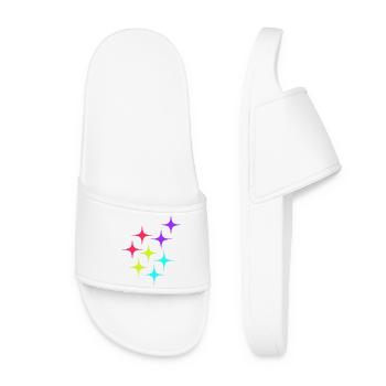 Colorful star sparkle pattern - Women’s Pool Sliders - white - Front